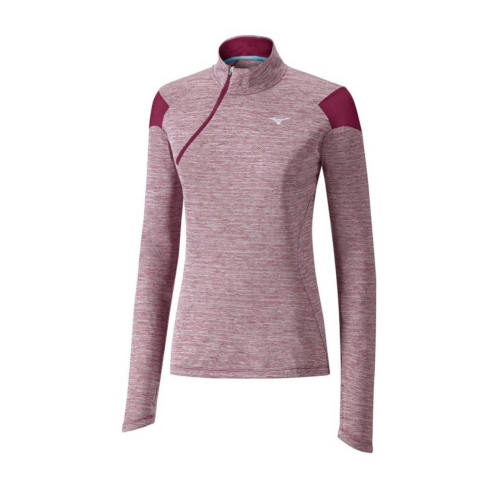 Damske Treningove Oblecenie Mizuno ALPHA HALF ZIP Bezecke Červené Vypredaj EQAN16297